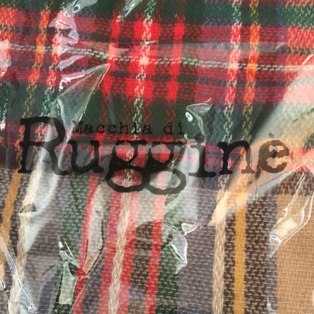 Plaid scarf. NWT RED, green, beige, winter, fringe Christmas, fall - Picture 10 of 12